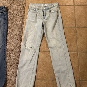 Garage Light Blue Straight Leg Jeans